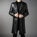 Men Leather Jacket Fall Winter Genuine Jackets Man Clothes Long Warm Plush Coats Casual Fashion Windbreak Trench Coat