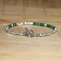 1 Pc Minimalist OT Clasp Stainless Steel Bracelet Natural Stone Handmade Production Picasso Hematite Women Jewelry