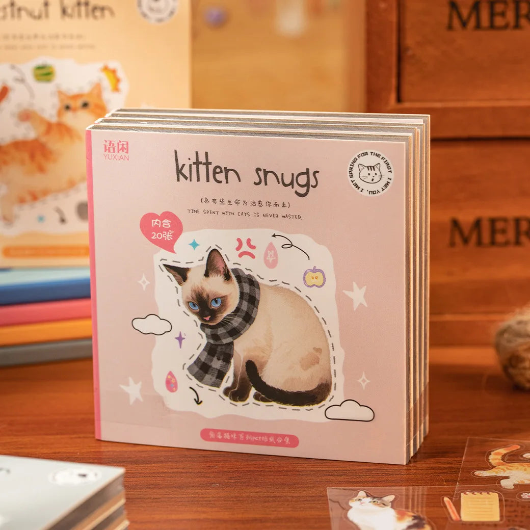 Stickers Book Cat Decorative Decal Kitty Seal for DIY Diary Planner Scrapbook Album School Supplies Stationery