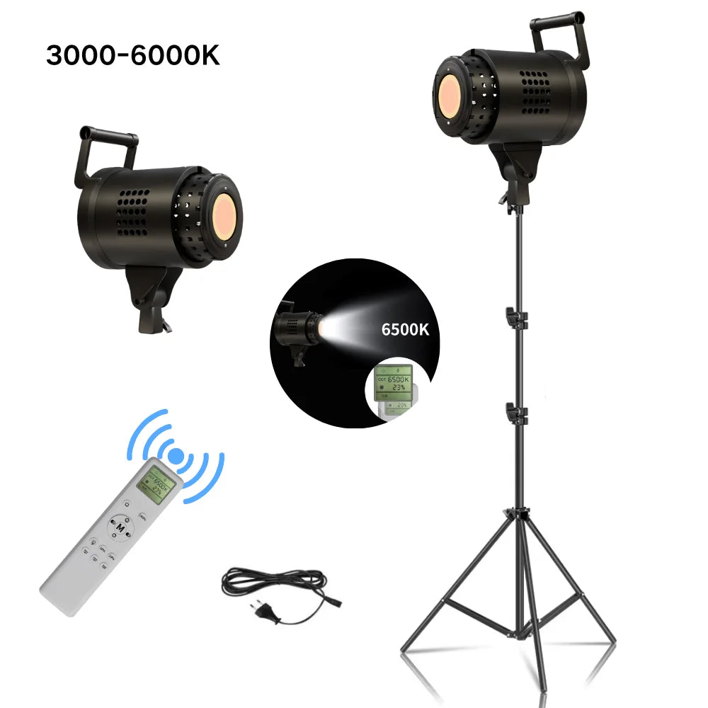 Bowens Video Studio Kit 90/135W 220V Photography Light Dimmable Kit LED Lamp 2m Tripod Flash Studio Lighting 3000-6000K 3 Color