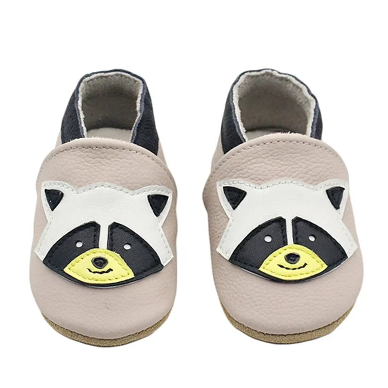 Autumn Baby Shoes Toddle Boys Girls Skid-Proof Shoe Soft Sheepskin Sneakers Fashion Animal Picture First Walker Moccasins 0-24M