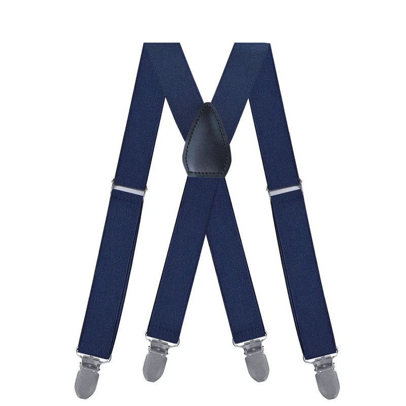 Suspenders for Men Women Fashion 2.5cm X - Back 4 Clips Adjustable Elastic Shirt Trouser Braces Strap - Visuel 6 | SAMAG