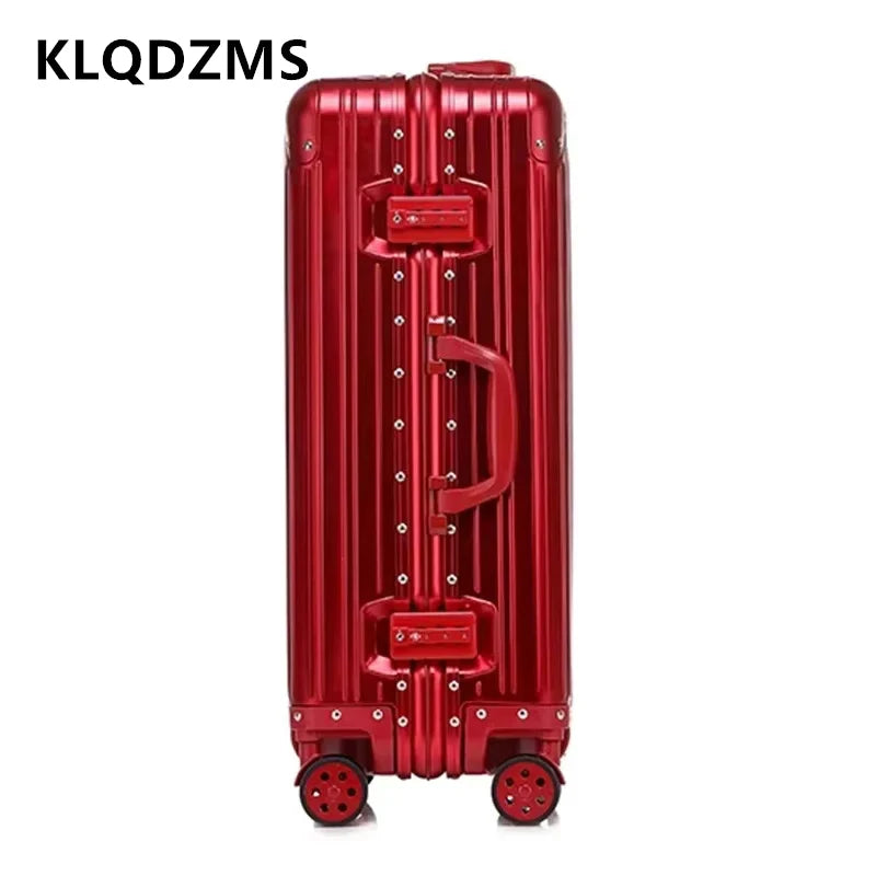KLQDZMS Cabin Suitcase Full Aluminum Magnesium Alloy Boarding Box 20"24"26"29 Inch Large Capacity Trolley Case Business Luggage