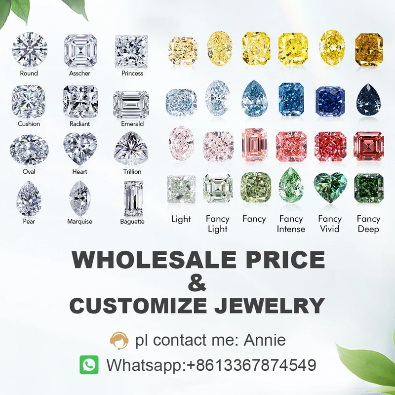 With IGI Certificate Emerald Shape Lab Grown Diamonds 1ct 1.5ct 2ct 2.5ct 3ct 5ct CVD HPHT Laboratory Diamond Wholesale