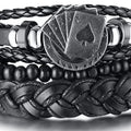 4Pcs/ Set Braided Wrap Leather Bracelets for Men Vintage Life Tree Rudder Charm Wood Beads Ethnic Tribal Wristband Rope Bracelet