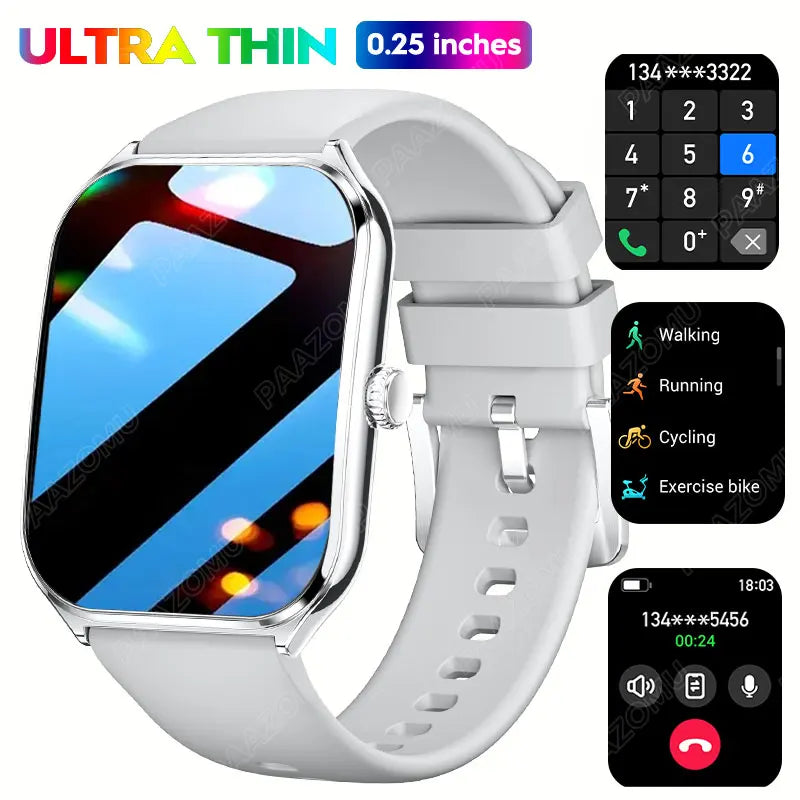 2026 New Smartwatch 1.96 inch Ultra-thin Bluetooth Call Health Monitor IP68 Waterproof 100 Sport Smart Bracelet For  Android iOS