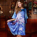19MM100% Mulberry Silk Nightgowns For Women  Long Silk Nightgown Women Nightdress  Floral Real Silk sleepwear Ladies Female Gift