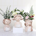 European Art Ornaments Planter Home Decor Humanoid Vase Potted Characters Succulent Flowerpot Portrait Girl Flower Pot
