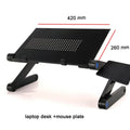Adjustable Laptop Desk Stand Cooler Fan Portable Ergonomic Lapdesk for Bed Sofa PC Notebook Table Desk with Mouse Pad Aluminum