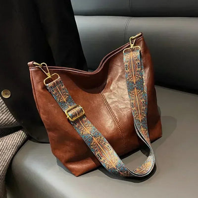 Vintage Solid Color PU Leather Women Fashion Shoulder | SAMAG