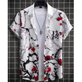 Hawaiian Men'S Shirt 3d Flower&Text Printing Beach Party | SAMAG