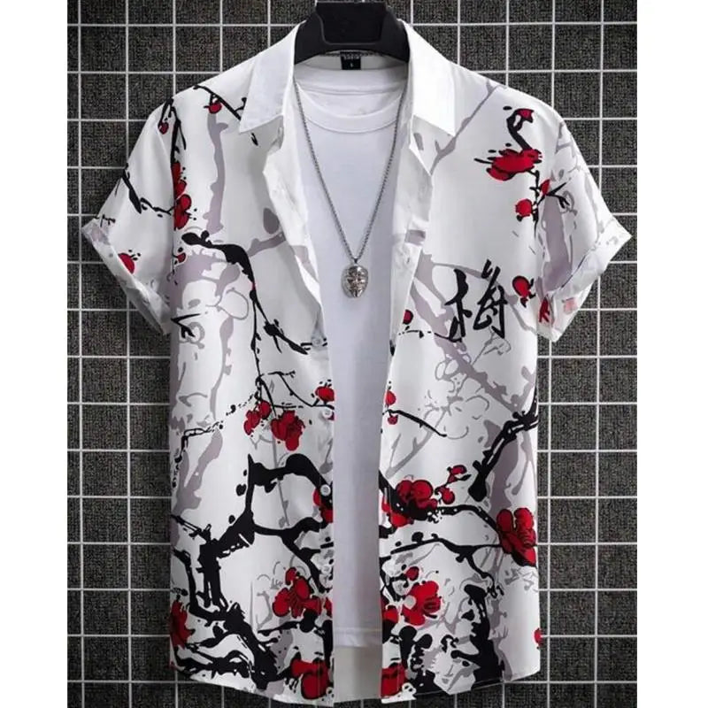 Hawaiian Men'S Shirt 3d Flower&Text Printing Beach Party | SAMAG
