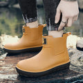 【First need for trendy people in the rainy season】Men's low-tube waterproof rain boots anti-slip wear-resistant Chelsea wind sho