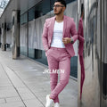 Gray Men's Suit 2 Piece Suit Summer Casual Jacket Pants Formal Wedding Tuxedo Groom Clothes Custom Color Blazer XS-5XL