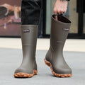 Men Rain Boots Fashion Mid-calf Rubber Boot Non Slip Fishing Rubber Galoshes Winter Warm Cotton Waterproof Shoe Резиновые Сапоги