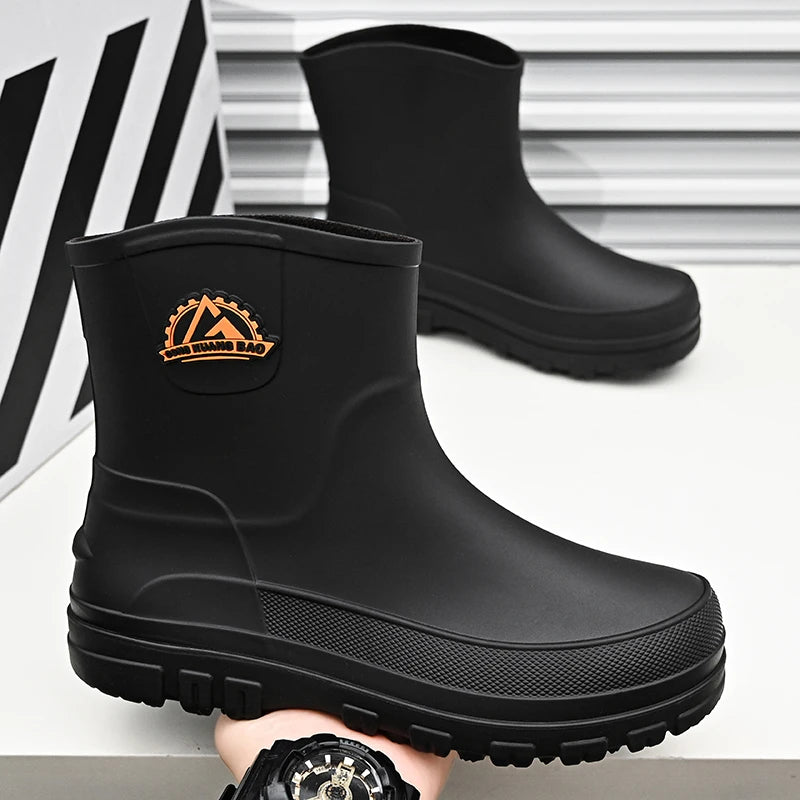 Anti-Slip Rain Boots for Men, New Short-Tube Waterproof Fishing Rain Boots, Water Shoes