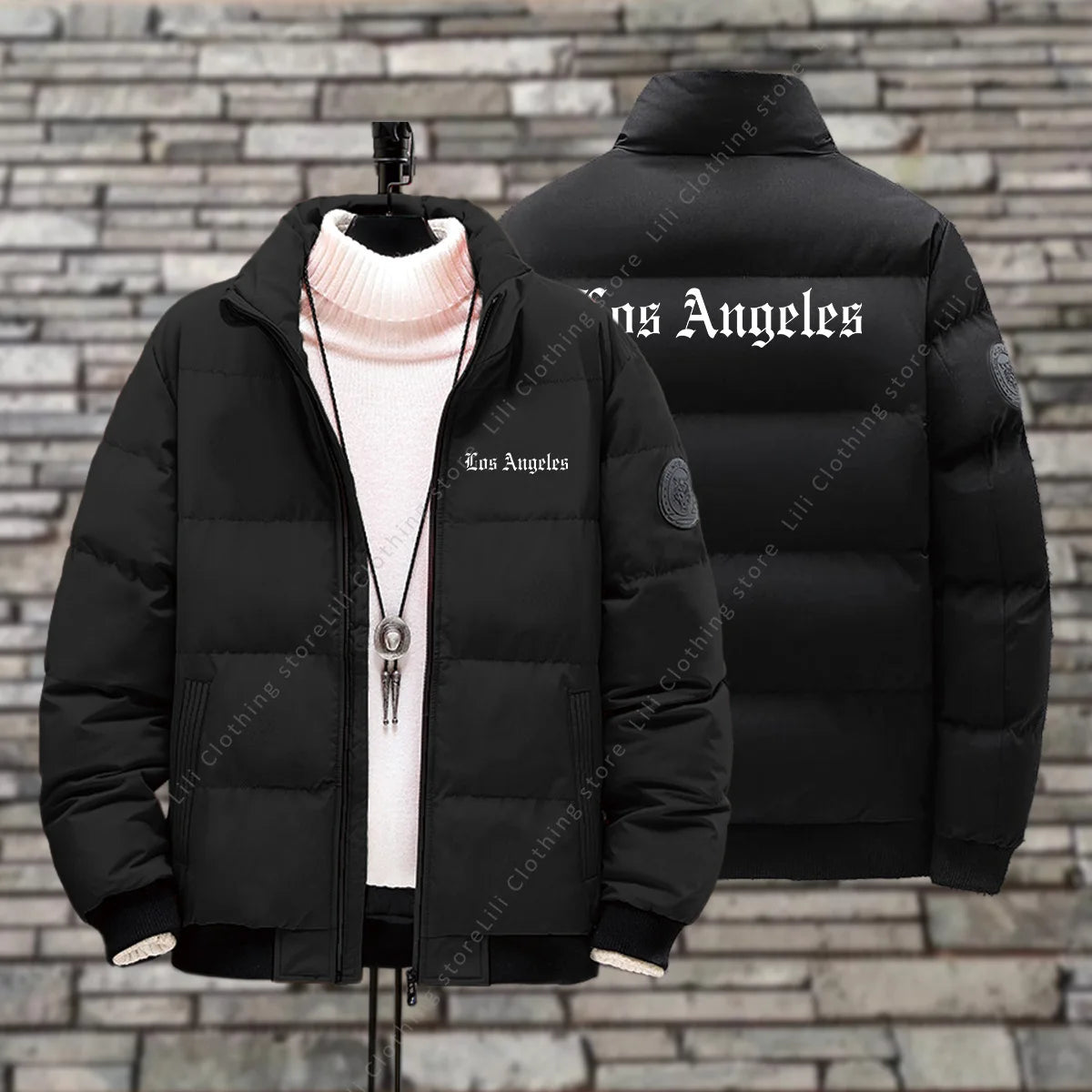 Los anegles Men's Down Jackets Winter Jackets Thick Warm High-quality fashion Parkas Coats Clothing Fashion Men Puffer Jacket