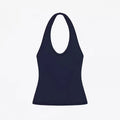 ANK Air Summer Top with Solid Color, Black and White Powder, Wide Shoulder Strap, I-Shaped Tank Top, Women's Sports, Daily Wear
