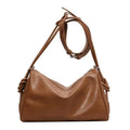 Multi-Color Soft Leather Shoulder Bag, Minimalist Ruched Hobo Purse with Adjustable Strap, Commute & Casual Use, Neutral Design