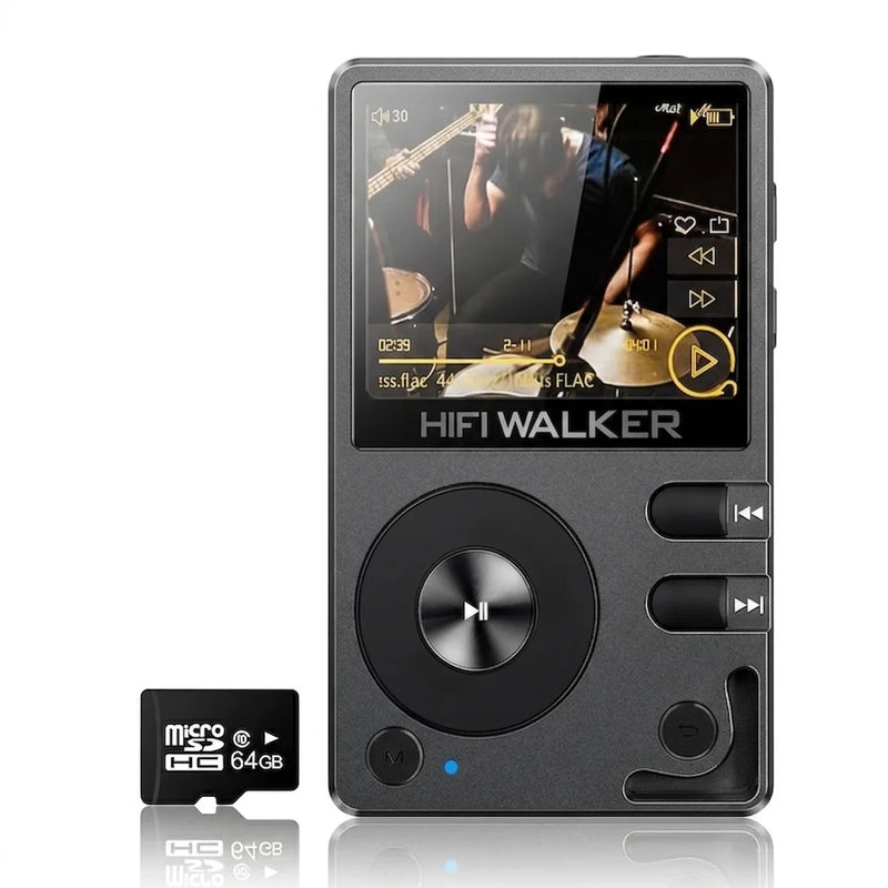 HiFi Walker H2 Digital Music Player MP3 with ESS9218 Chip, Bluetooth 5.2, DSD,USB DAC,Lossless Flac, 64G up to 512G 12H Playback