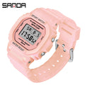 SANDA New Style Fashion Boys Girls Watches Waterproof LED Digital Watch Clock Lady G Style Sport Student Watch Relogio Feminino
