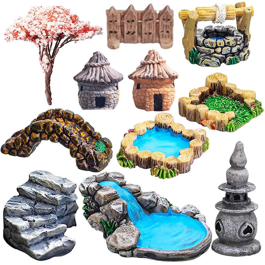Miniature Landscape Fairy Garden Accessories Mini Lighthouse Water