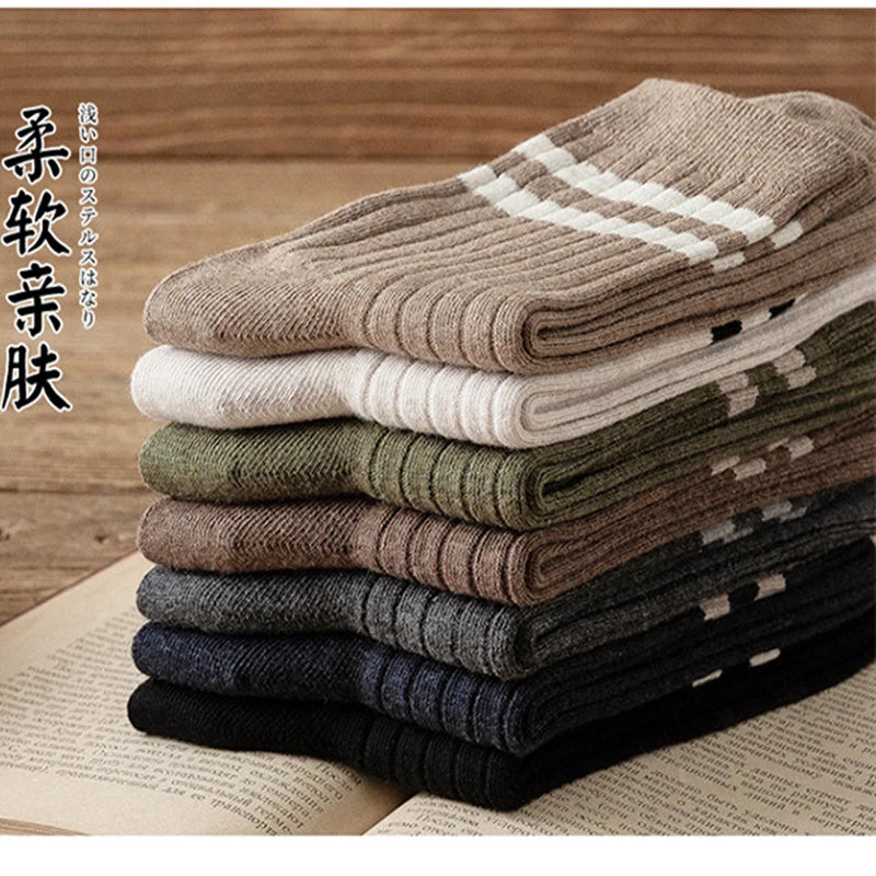 Pairs Men's New Striped Casual Breathable Socks Harajuku | SAMAG