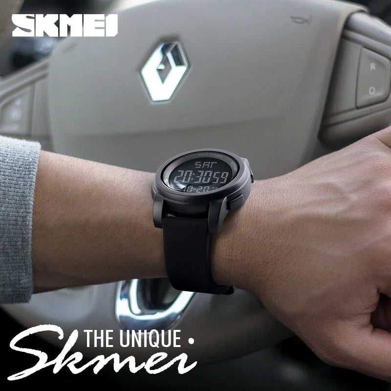 SKMEI Multifunction Back Light Display Countdown Sport Watches For Men Women Alarm 5Bar Waterproof Digital Electronic Wristwatch