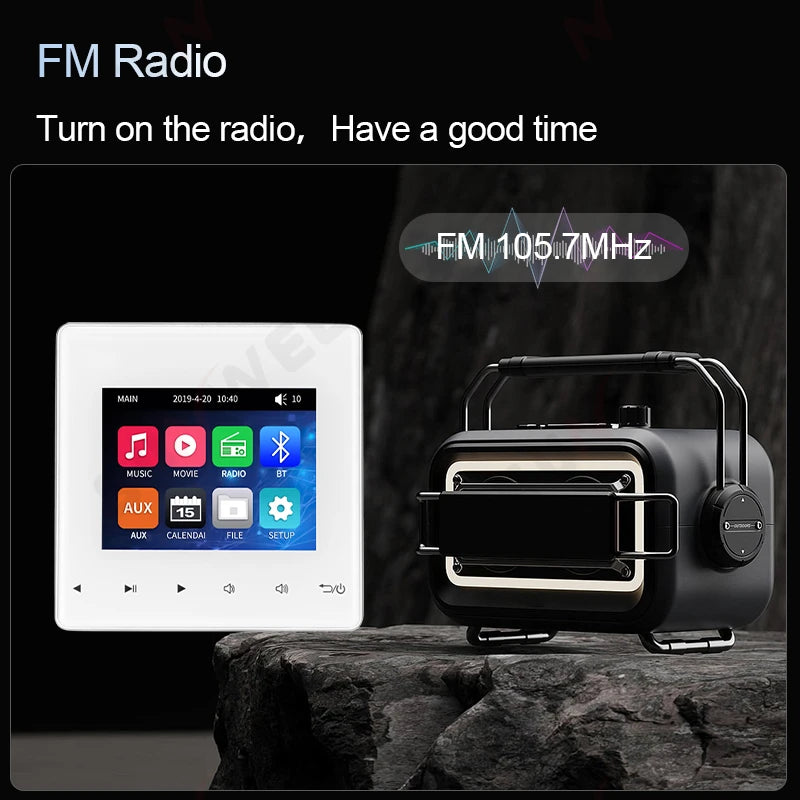 Home Bluetooth Wall Amplifier Background Music Host Control System Mini Touch Key Ceiling Speaker Audio Panel U Disk And TF Card