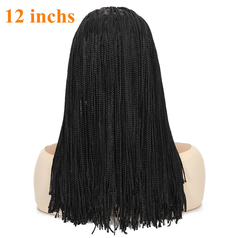 Synthetic Full Lace Wig on Clearance Sale With Baby Hair Knotless Lace Braided Wigs for Black Women Black Wig Braiding Hair M008
