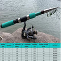 Telescopic Spinning Sea Fishing Rod and Reel Combo Superhard Short Jigging Pole 1.8-3.6m Baitcasting Wheel 5.2:1 High Speed