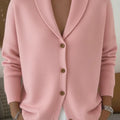 Solid Color Button Knit Hooded Sweater Cardigan Jacket For Autumn Winter New Casual Fashionable Women's Clothing Pulls Femmes