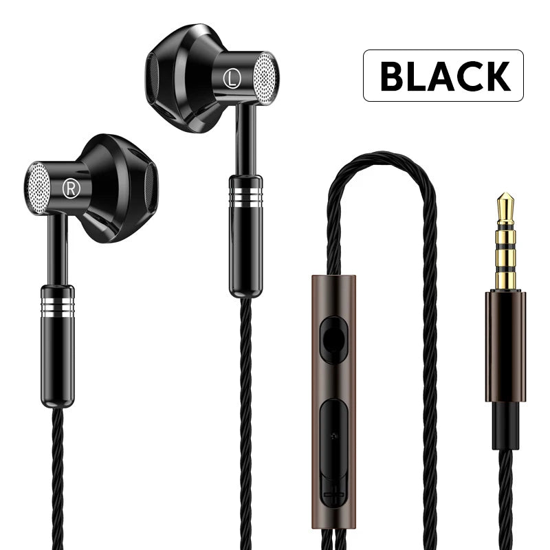 OLAF Metal 3.5mm Headphones Wired Earphones Gaming Earbuds Sports Headset With Microphone For Smart Phones Samsung Xiaomi Huawei