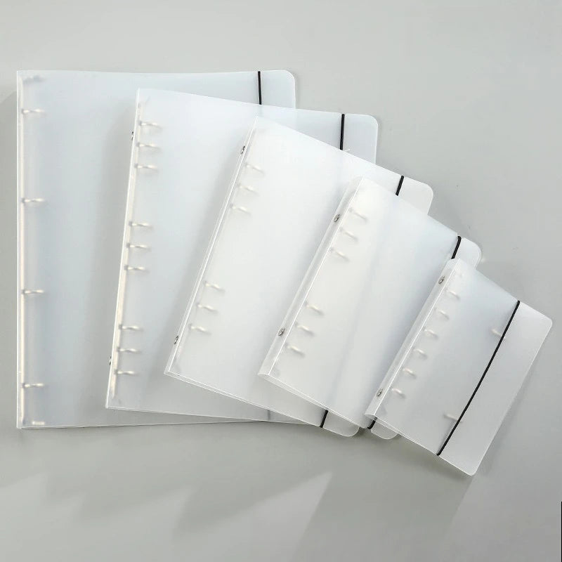 Transparent Binder, Matte Transparent Folder, Data Punching Folder, Ring Binder with Straps, for Office Document Storage