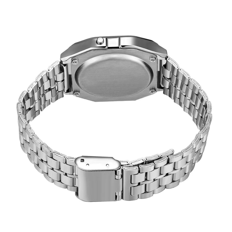 Viral F91W Silver Vintage Steel Digital Watch, Multifunctional Sports Couple Student Watch