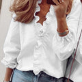 New European and American Long Sleeved Ruffled Shirt - View 8 | SAMAG