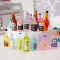 10PCS Miniature Resin Drink Bottles Set, Mixed Random Mini Wine Bottles for Phone Case/DIY Doll House Micro Landscape Decoration