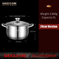 LFGB Certificated Ultra Thick 304 Stainless Steel Kitchen Stockpot Accurate Scale Stewpot Tempered Glass Saucepot for Kitchen
