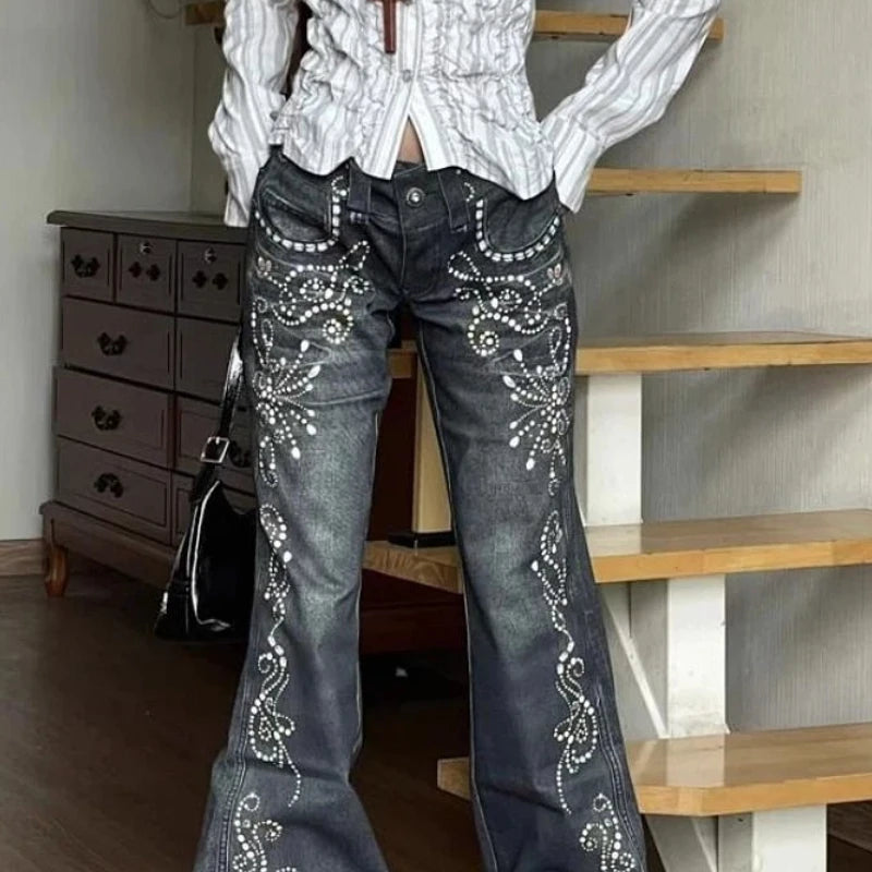 Jeans Women Y2k Pants Vintage Low Rise Bootcut Distressed Denim Trousers  Women  Design  Autumn Winter Fashion