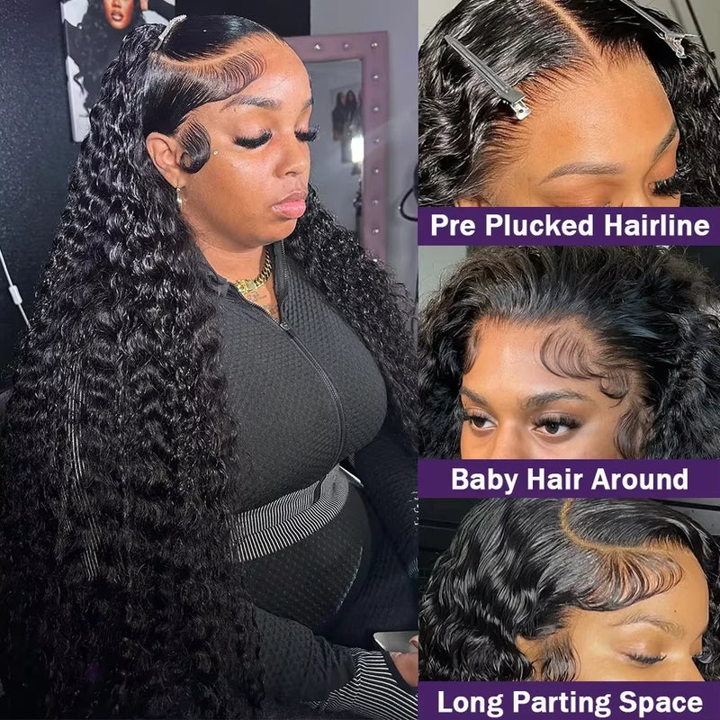 30 Inch Deep Wave Wigs Human Hair 13x4 13x6 Hd Lace Frontal Wigs Water Wave Lace Closure Wig Remy Brazilian Curly Wigs For Women