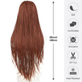 Reddish Brown Colored Box Braided Wigs Braids For Black Women 26Inch Long Crochet Braids Synthetic Hair 13x3 Lace Front Wigs