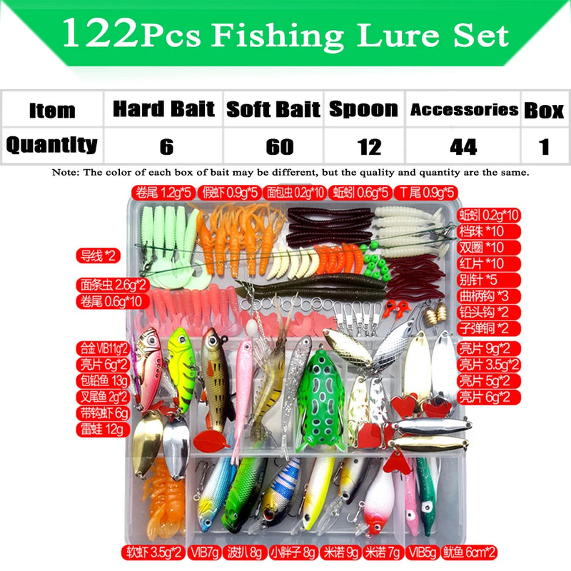 Fishing Lure Kit Soft and Hard Bait Set Gear Layer Minnow | SAMAG