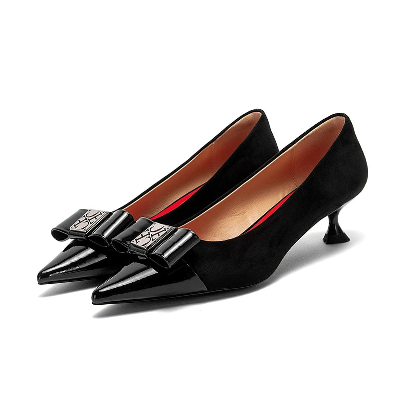 CHCH Women's High Heels Winter Anti Velvet Women's Shoes Business Dinner Black Heels 5cm
