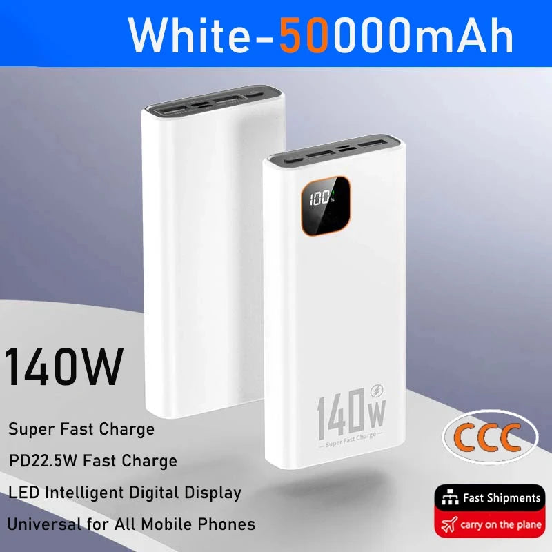 Lenovo 200000mAh 140W Super Fast Charging Power Bank Ultra Capacity Portable Charger New Arrival for iPhone Samsung
