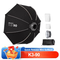 TRIOPO K3 Series K3-55 K3-65 K3-90 K3-120 Quick Release Softbox Folding Octagon Softbox for Photography Studio