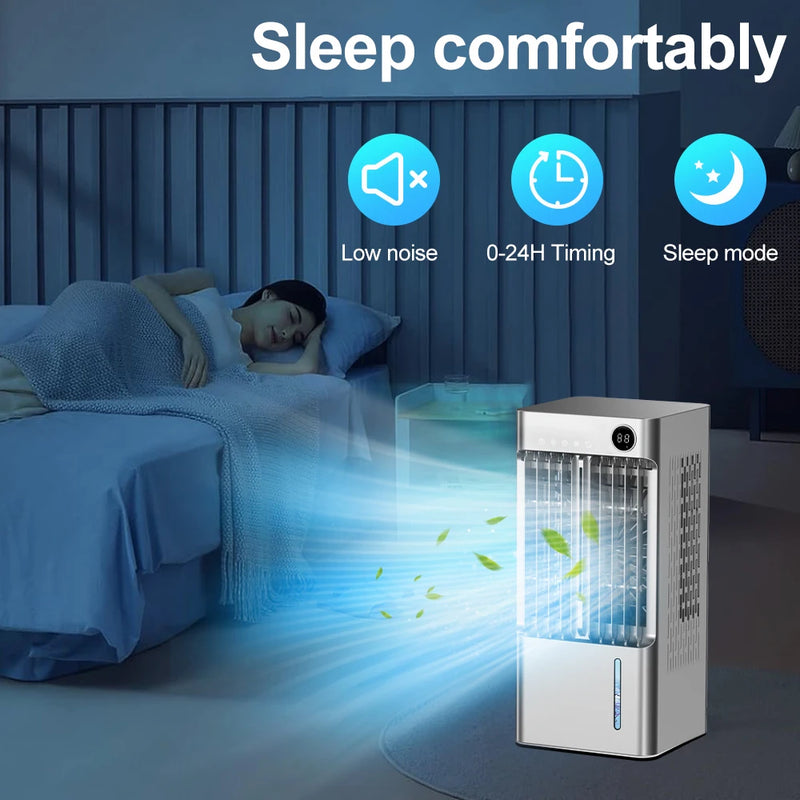 Large Floor Standing Air Conditioner, Fast Cooling Water Ice Cooler Fan, 24H Timer, Oscillating, for Living Room, Air Cooler Fan