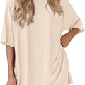 2026women's New Fashion Trend Basic High-quality Casual Round Neck Slit Loose Casual and Comfortable Women's Two-piece Home Suit