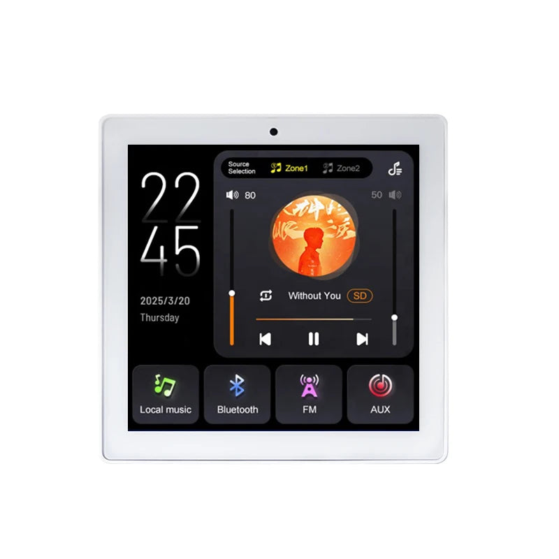 Home Bluetooths Wall Amplifier 2 Zone Audio Background Music Host Control System Mini Touch Screen Ceiling Speakers Sound Panel