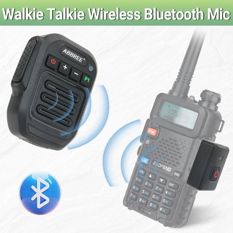 ABBREE IP67 Waterproof Wireless Bluetooth Speaker Mic Microphone For Baofeng UV-5R UV 5RH Quansheng UV K5 K5(8) K6 Walkie Talkie