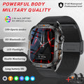 2025 New Military Grade Smart Watch Men 1.96" AMOLED Screen 5ATM Waterproof Simming Sports Fitness Tracker BT Call Smartwatches